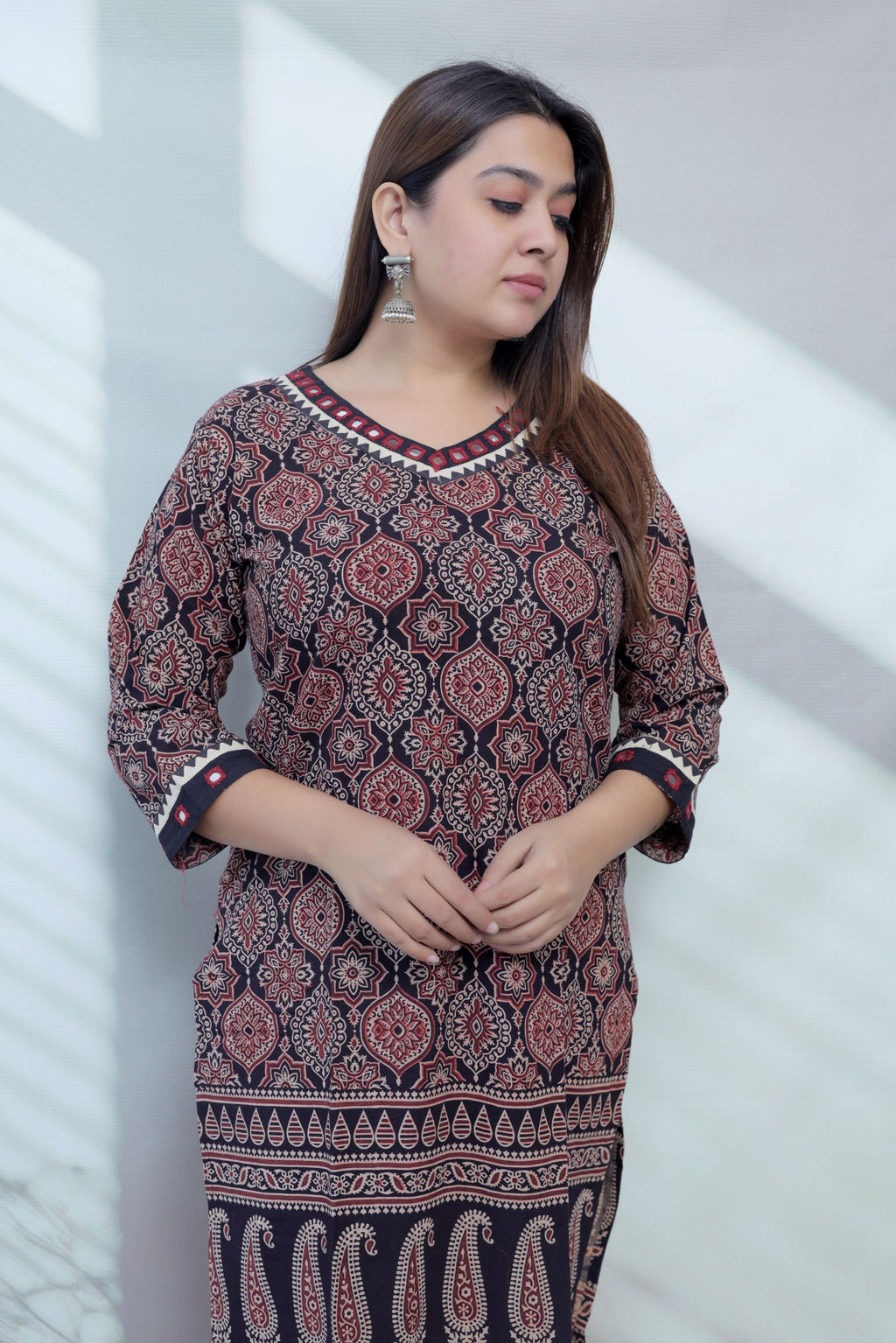 Ananya Ajarakh Mirror Cotton Straight Kurti