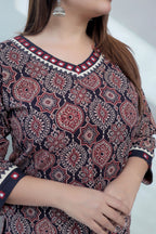 Ananya Ajarakh Mirror Cotton Straight Kurti