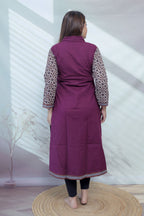 Anni Ajarakh Plain Mirror V Neck Cotton Long Kurti/One Piece