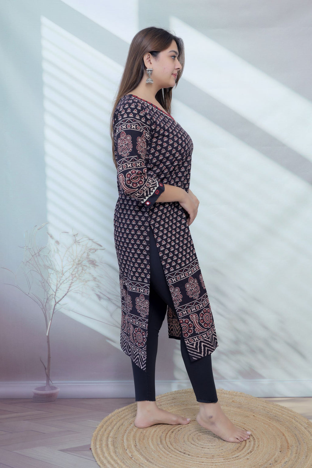 Ananya Ajarakh Mirror Cotton Straight Kurti