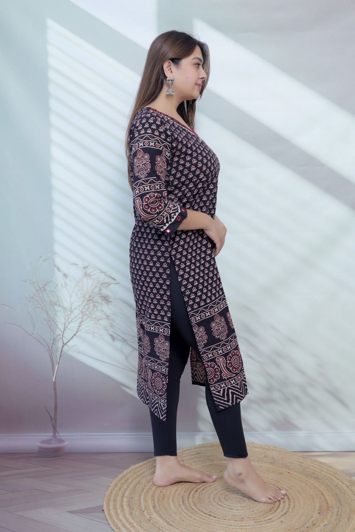 Ananya Ajarakh Mirror Cotton Straight Kurti