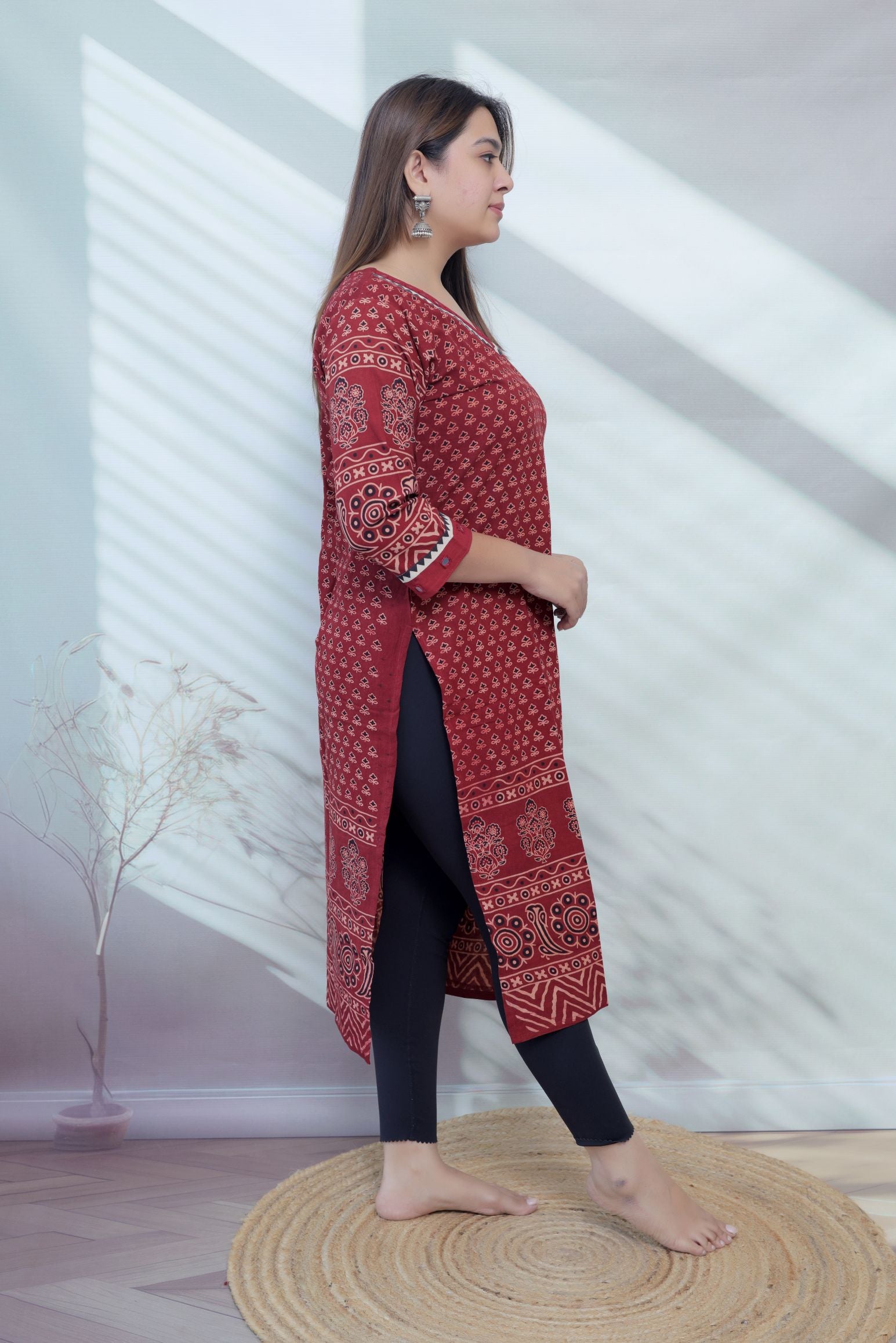 Ananya Ajarakh Mirror Cotton Straight Kurti
