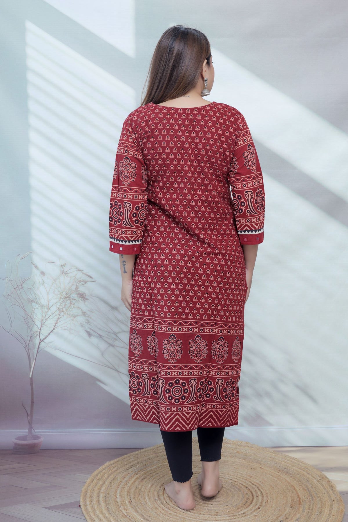 Ananya Ajarakh Mirror Cotton Straight Kurti