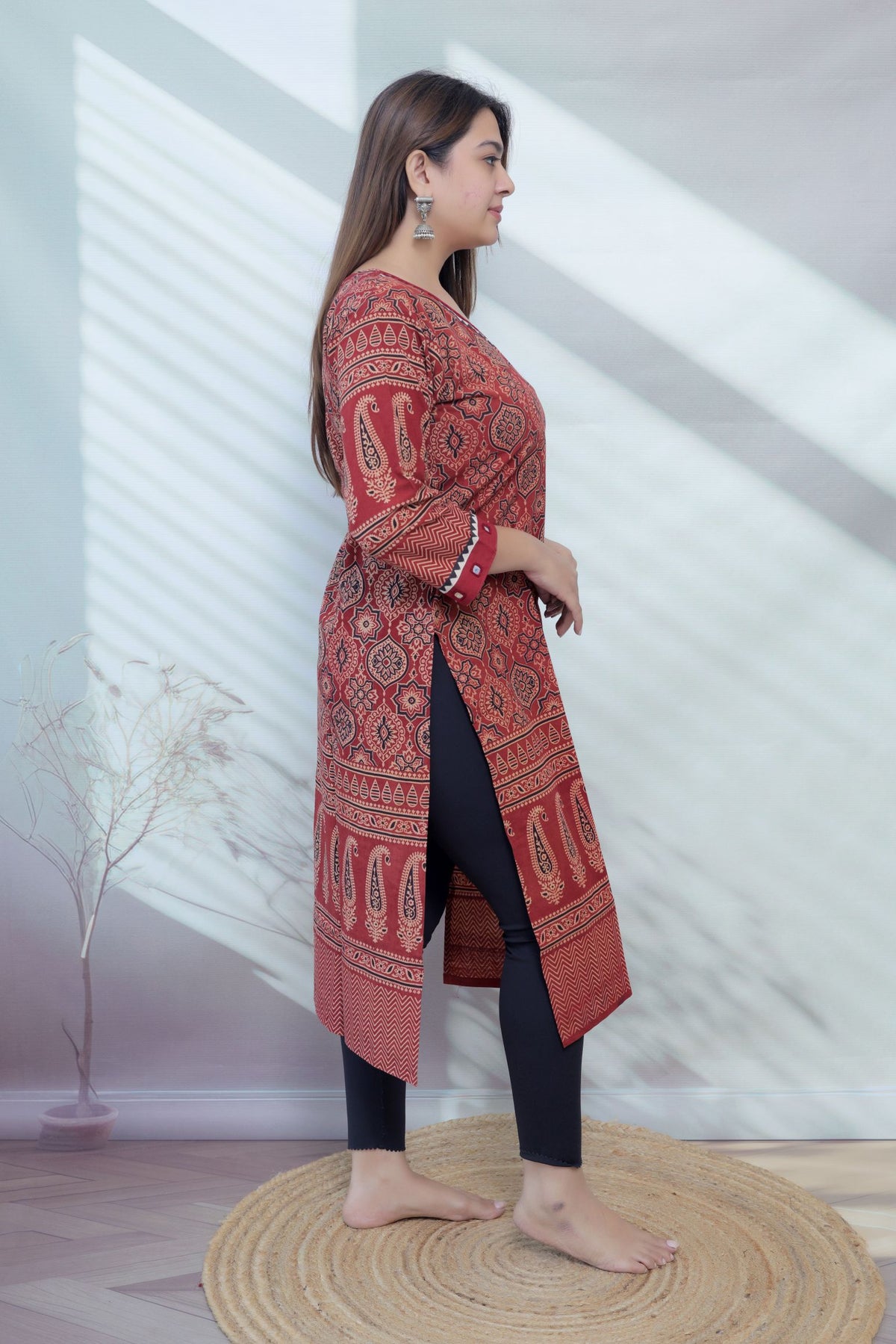 Ananya Ajarakh Mirror Cotton Straight Kurti
