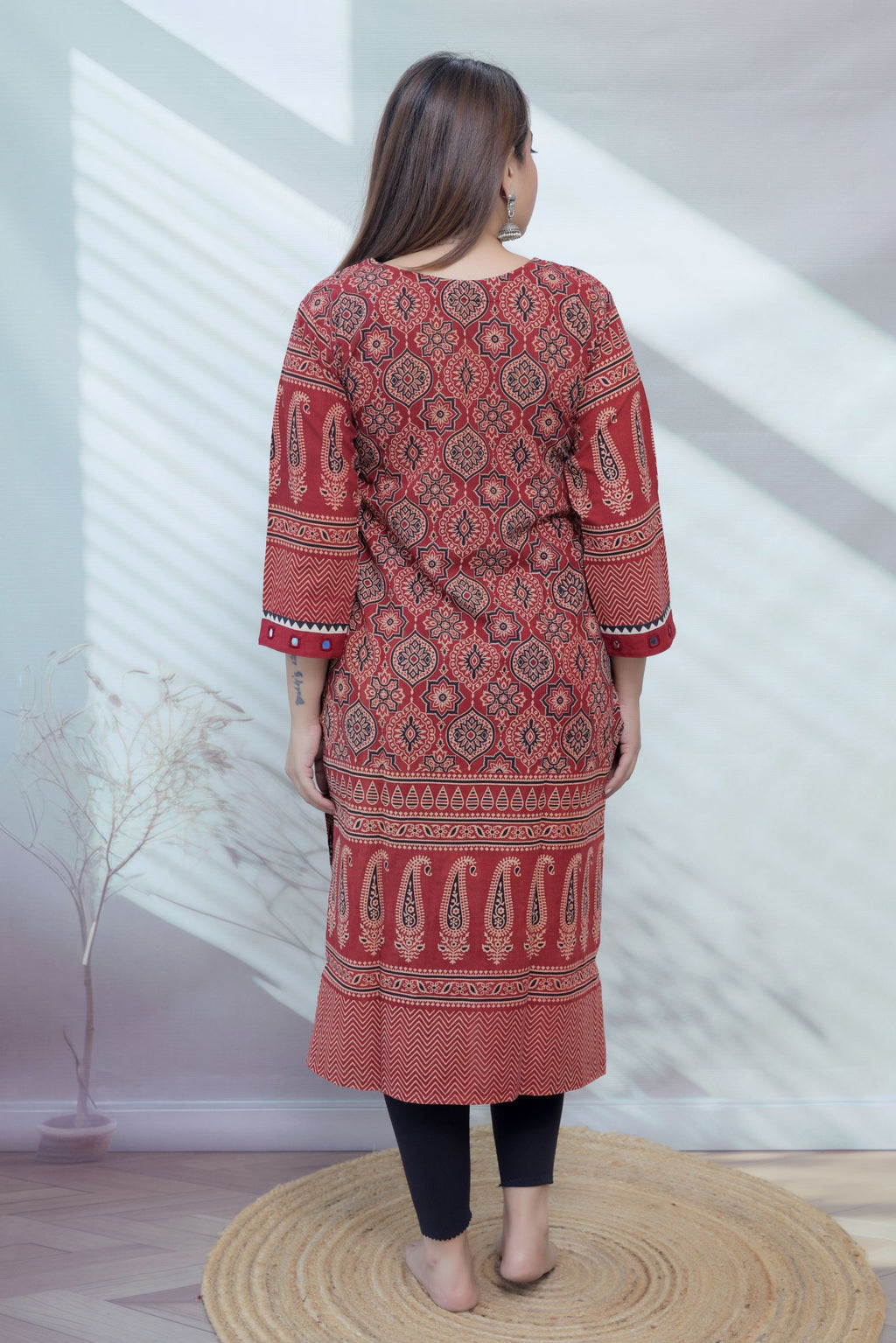 Ananya Ajarakh Mirror Cotton Straight Kurti