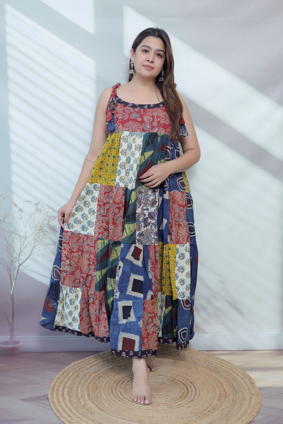 Maira Multi Ajarakh Patchwork Cotton Kurti/One Piece