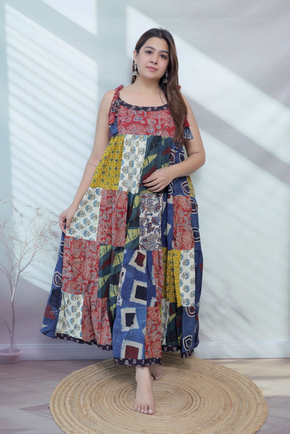Maira Multi Ajarakh Patchwork Cotton Kurti/One Piece
