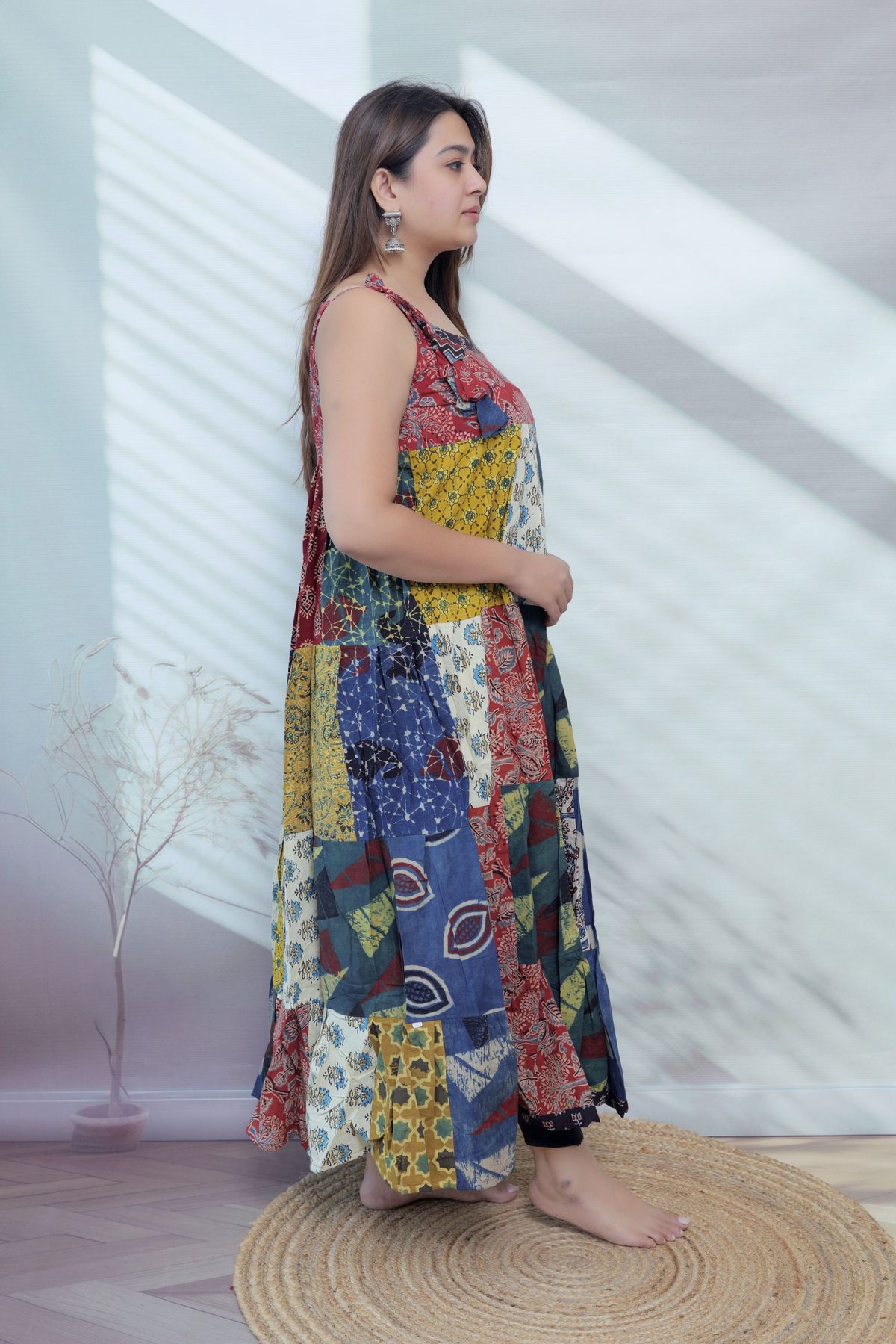 Maira Multi Ajarakh Patchwork Cotton Kurti/One Piece