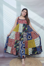 Maira Multi Ajarakh Patchwork Cotton Kurti/One Piece