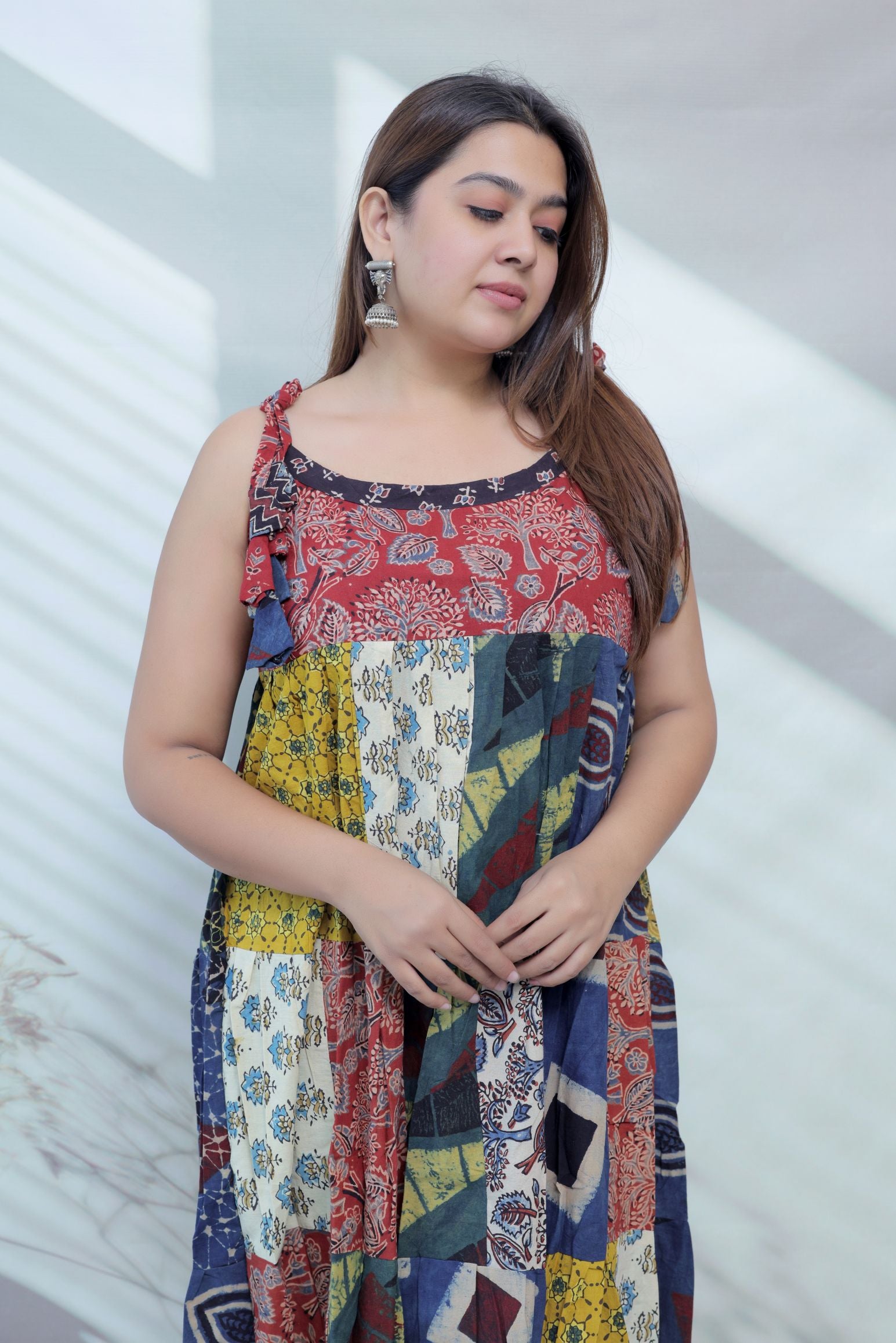 Maira Multi Ajarakh Patchwork Cotton Kurti/One Piece