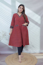 Ayra Blockprint Front Pocket Cotton Kurti