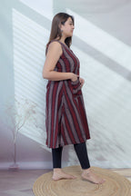 Anaya Blockprint Lining Pocket Cotton Sleeveless Kurta/One piece