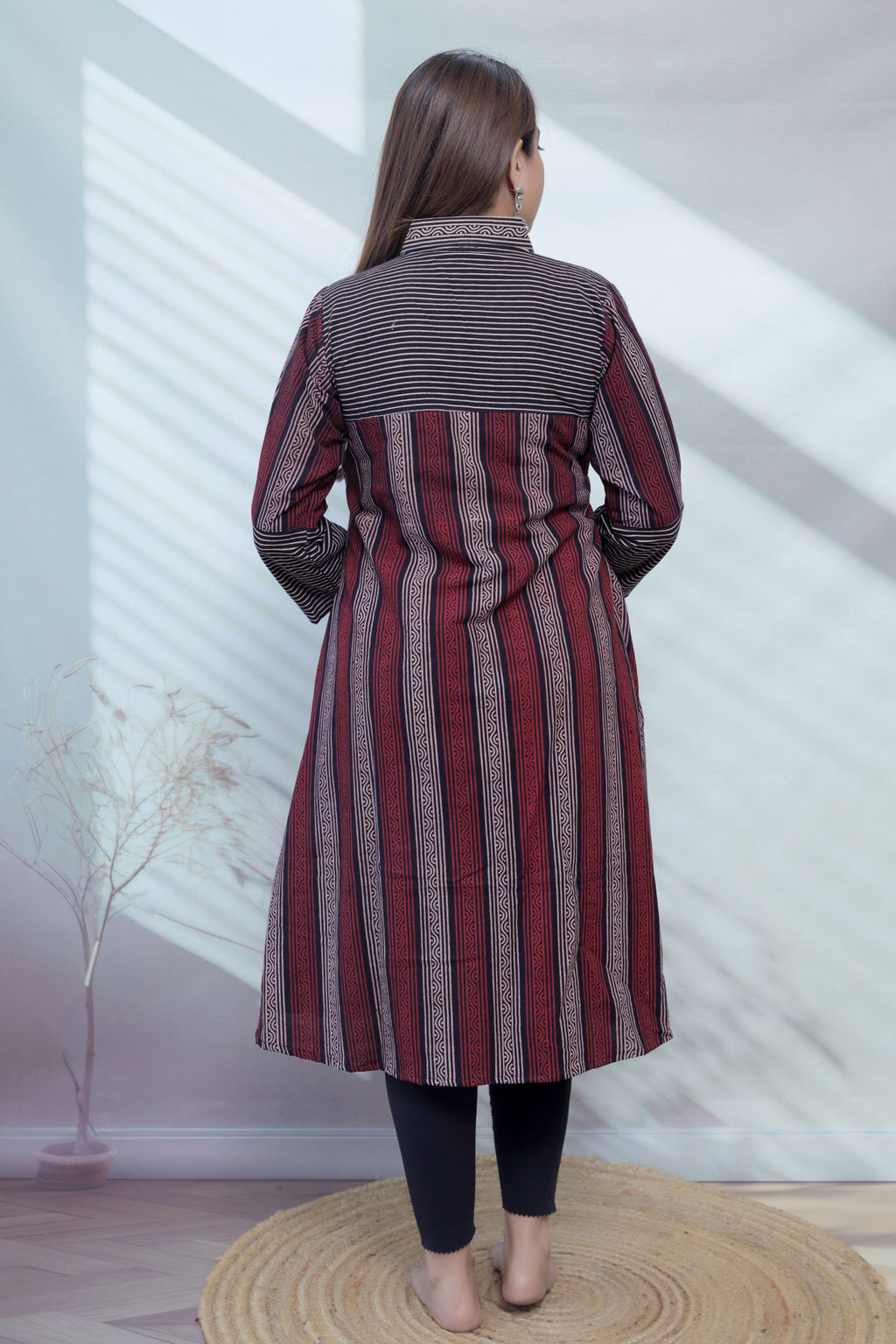 Bhagya Black Blockprint Lining A line Cotton Kurti