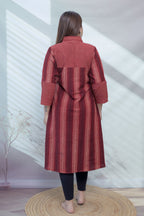 Bhagya Maroon Blockprint Lining A line Cotton Kurta