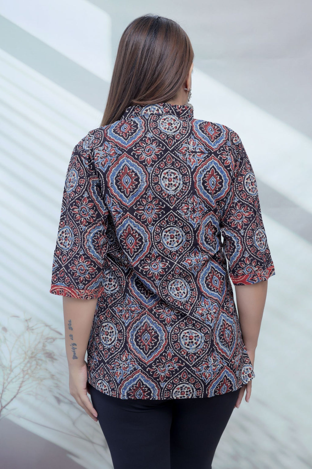 Ruhi Ajarakh Blockprinted Cotton Short Top