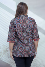 Ruhi Ajarakh Blockprinted Cotton Short Top