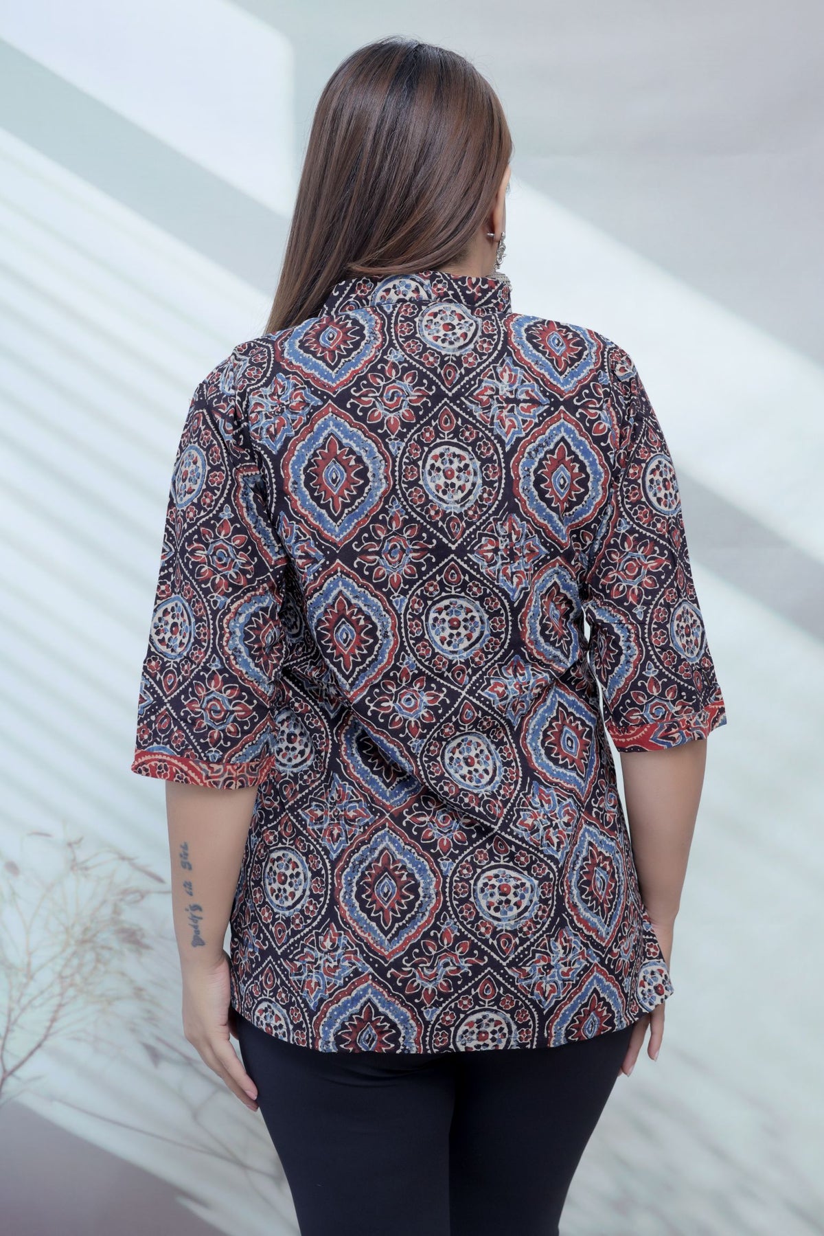 Ruhi Ajarakh Blockprinted Cotton Short Top