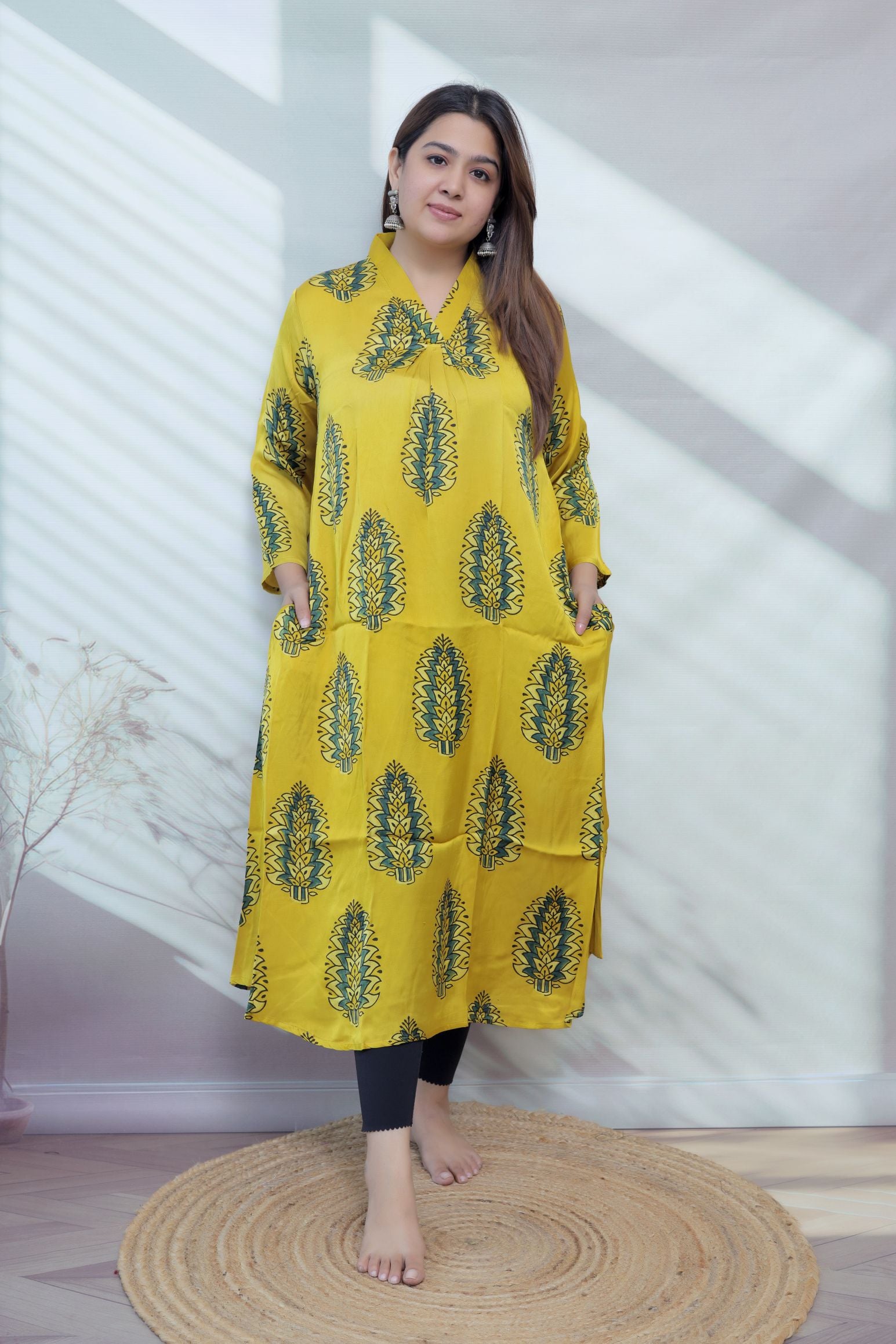 Keshvi Ajarakh Modal Silk One piece Kurti