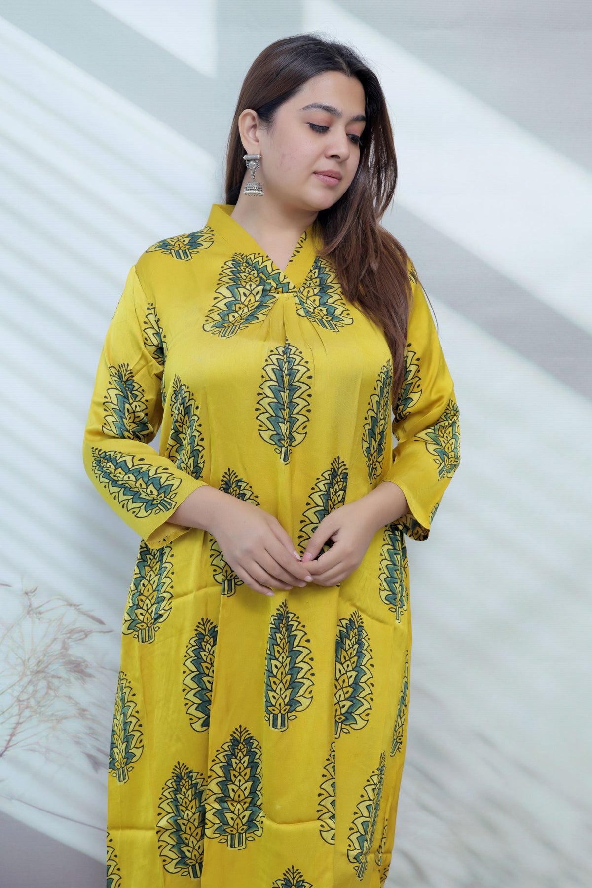 Keshvi Ajarakh Modal Silk One piece Kurti