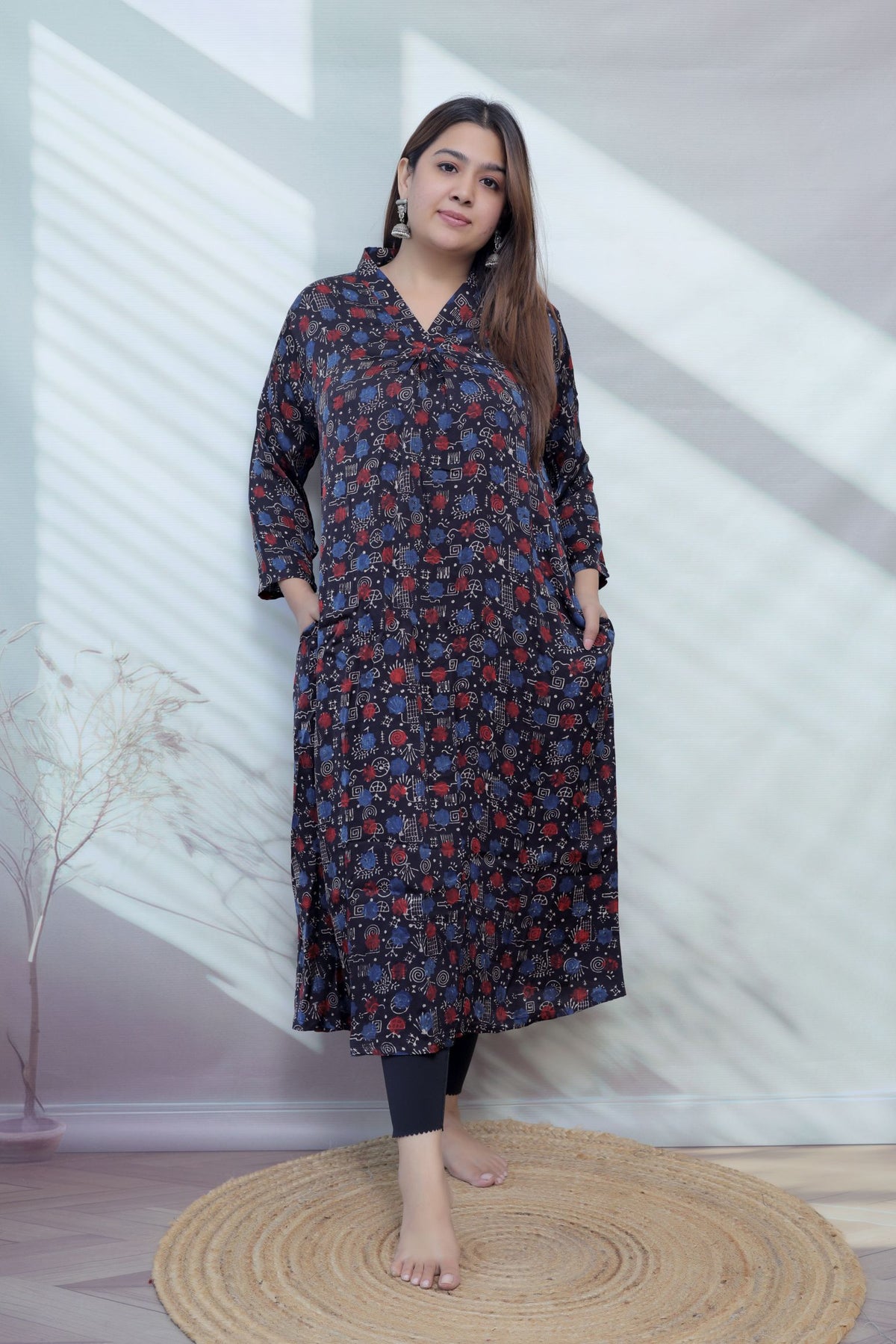 Keshvi Ajarakh Modal Silk One piece Kurti
