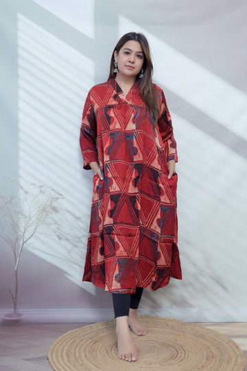 Keshvi Ajarakh Modal Silk One piece Kurti