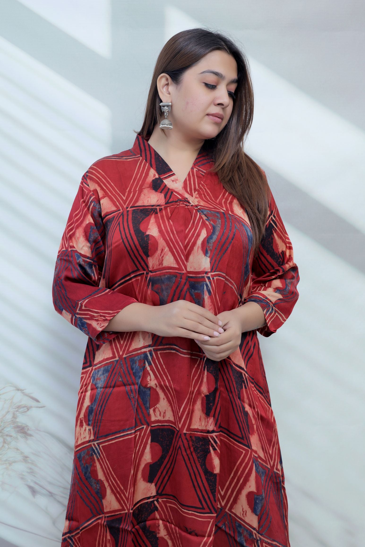 Keshvi Ajarakh Modal Silk One piece Kurti