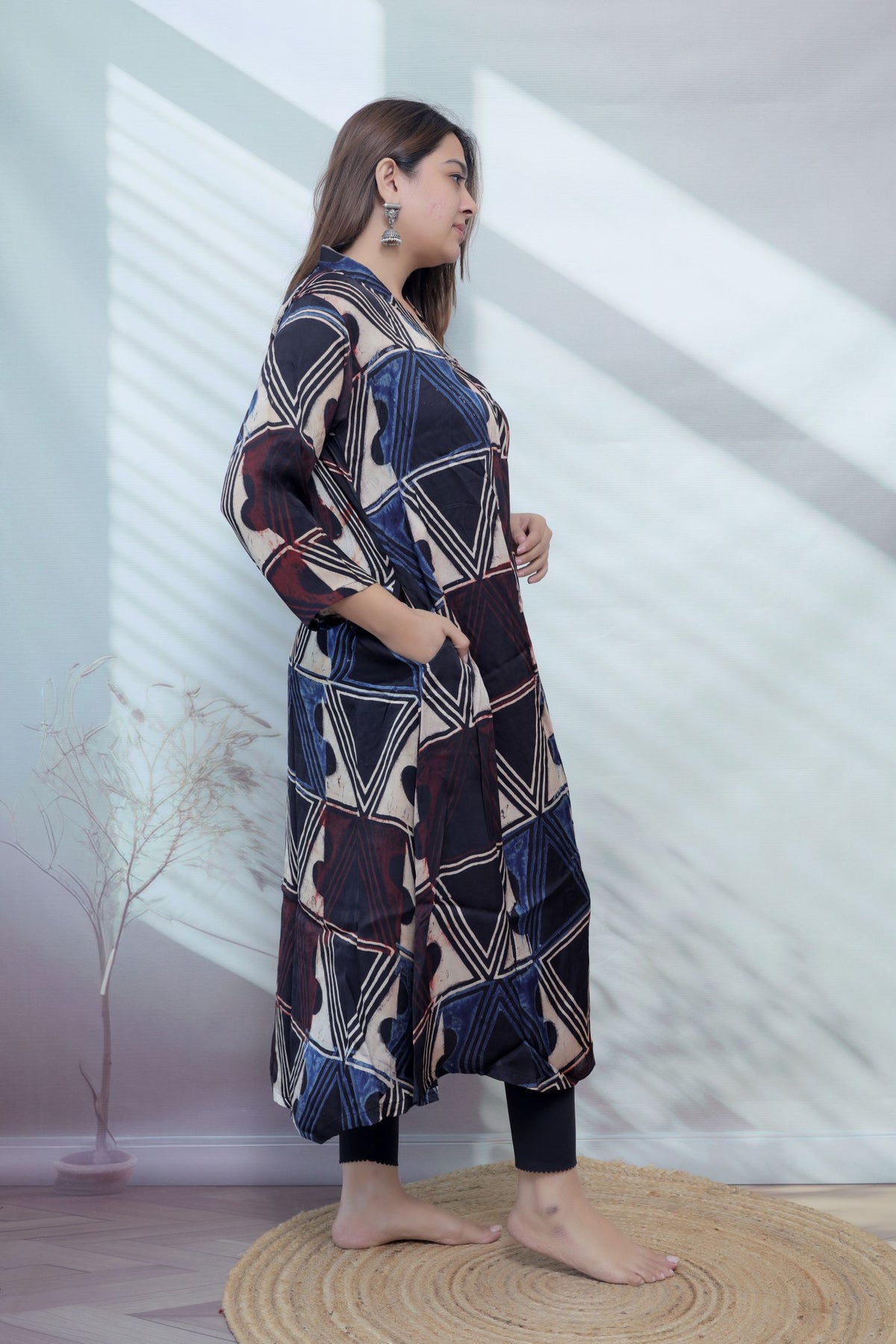 Keshvi Ajarakh Modal Silk One piece Kurti