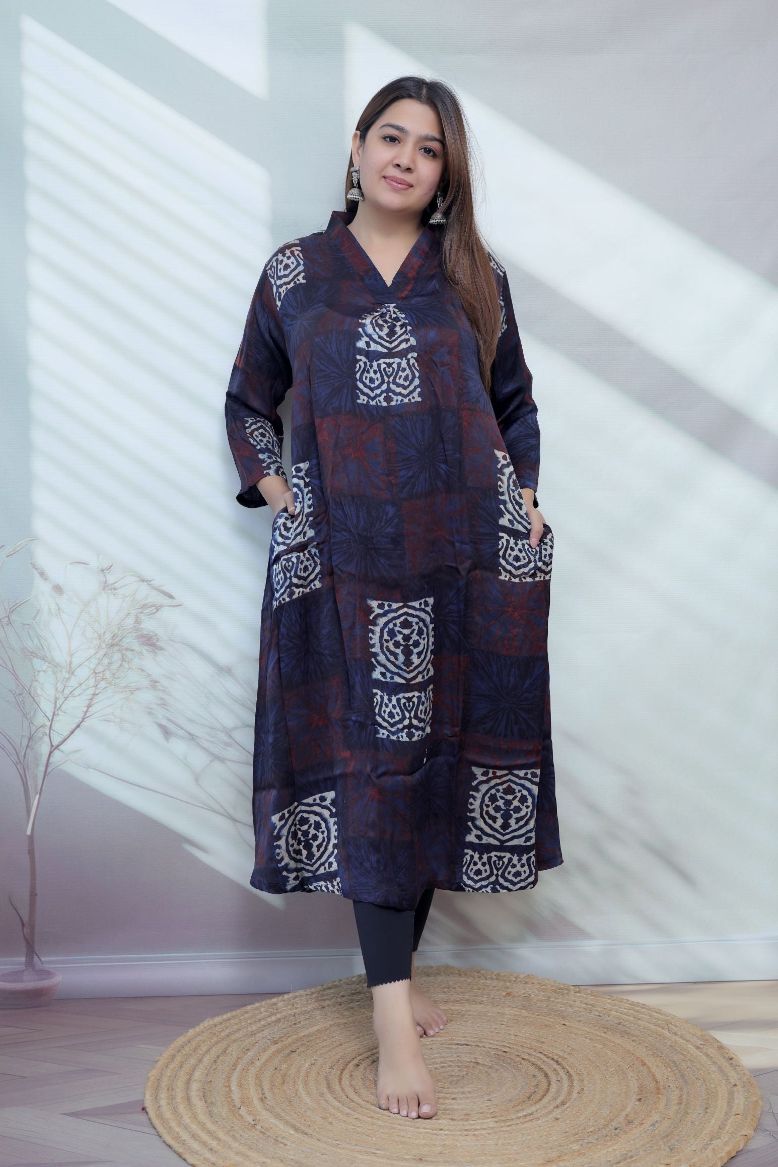 Keshvi Ajarakh Modal Silk One piece Kurti