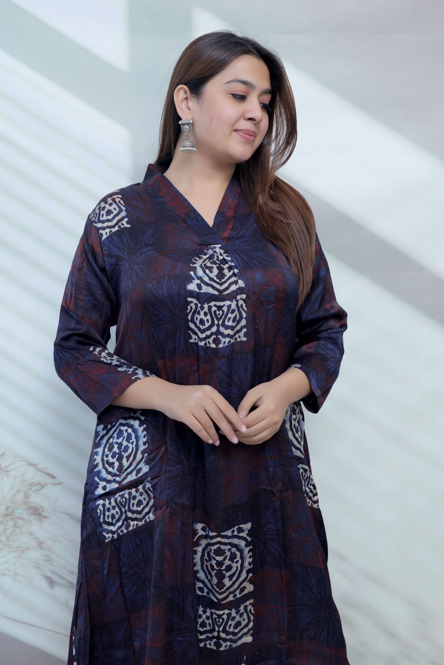 Keshvi Ajarakh Modal Silk One piece Kurti