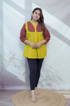 Kiara Plain-Ajarakh Cotton Short Top