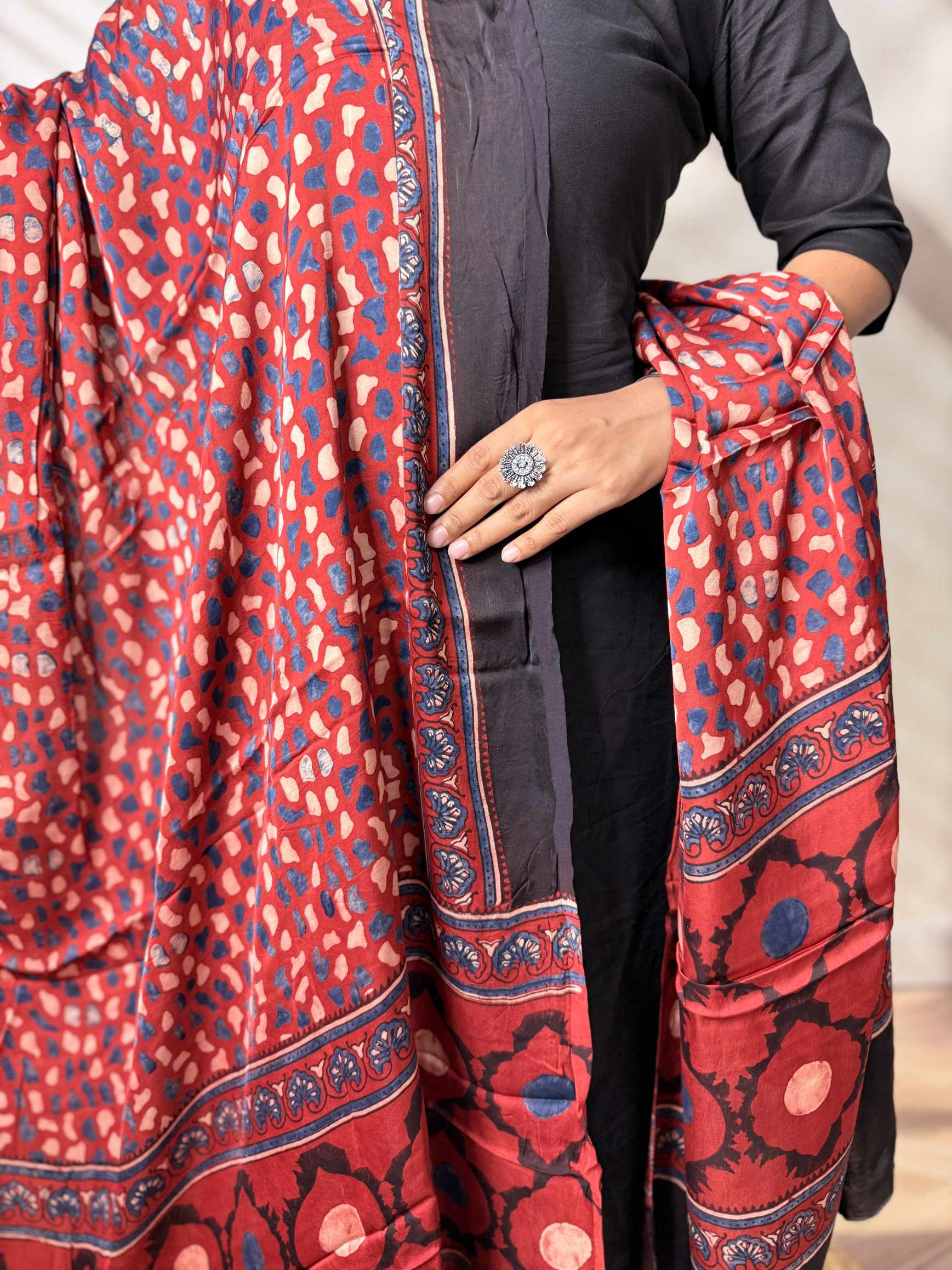 Ajarakh Modal Silk Dupatta