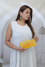 Yellow Punching Handcrafted Leather Wallet