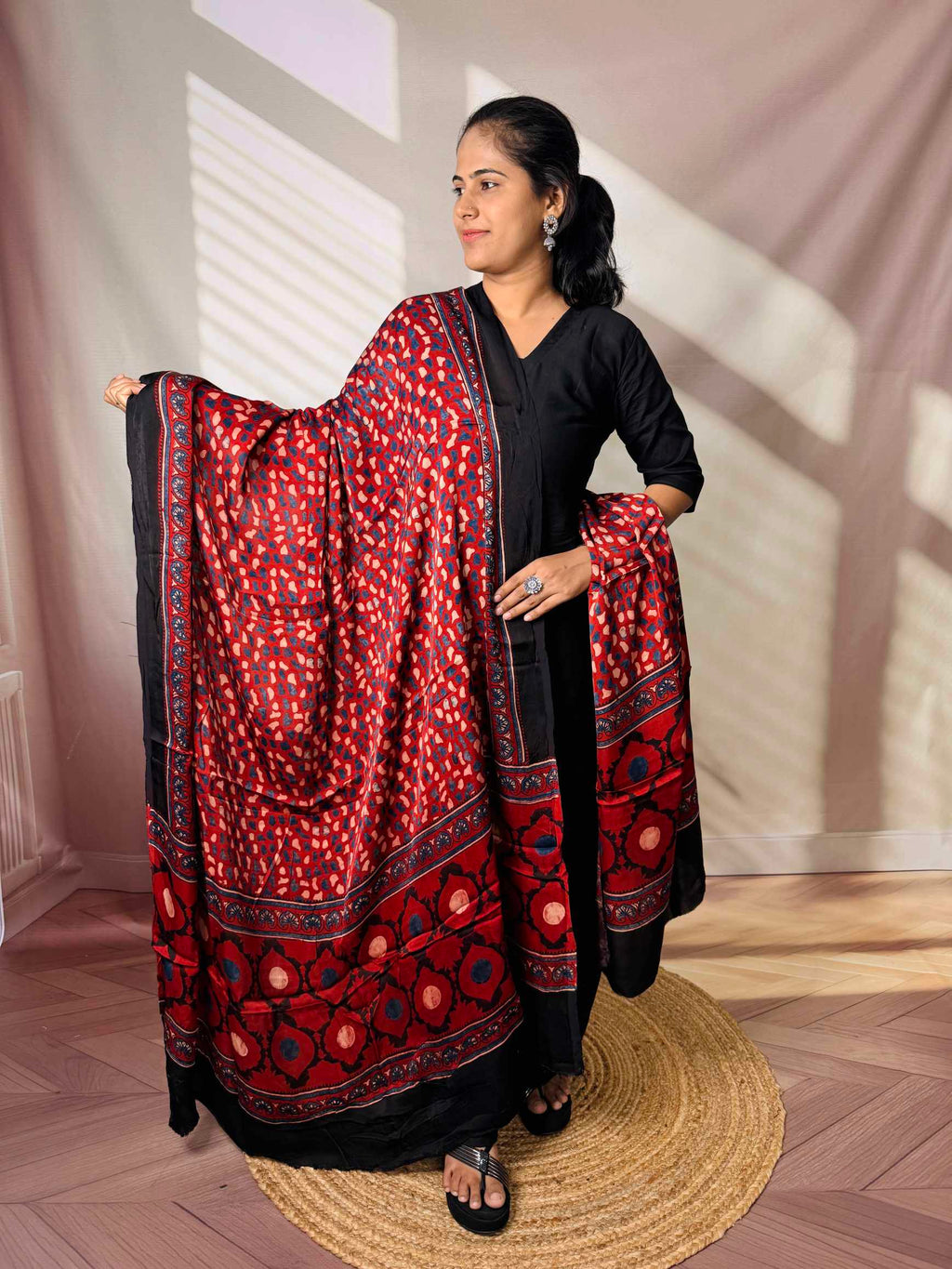 Ajarakh Modal Silk Dupatta