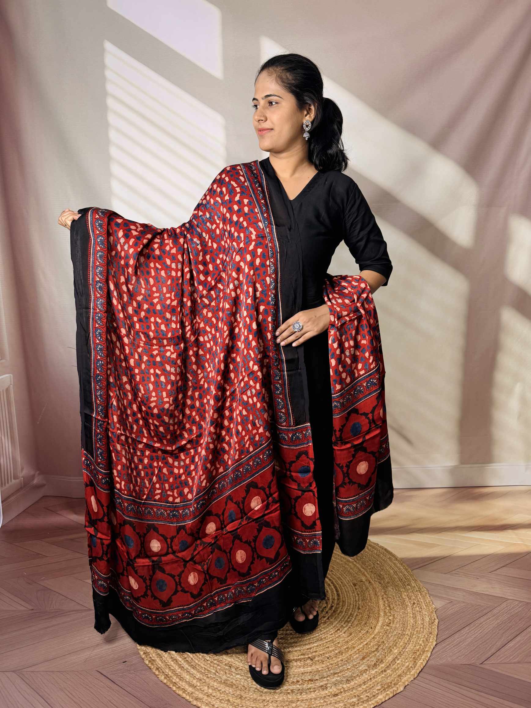 Ajarakh Modal Silk Dupatta