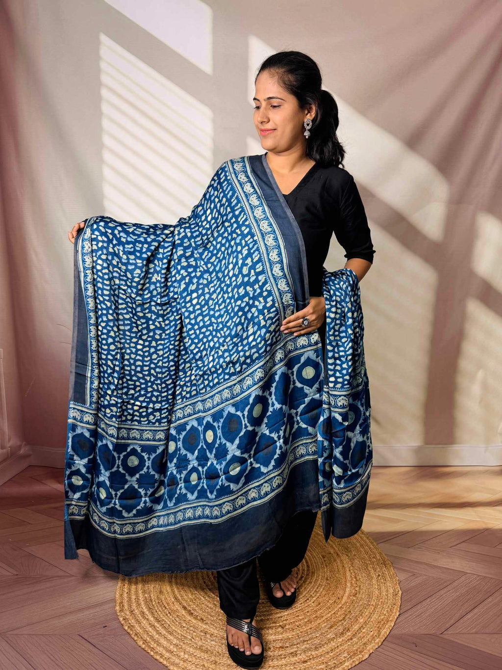 Ajarakh Modal Silk Dupatta