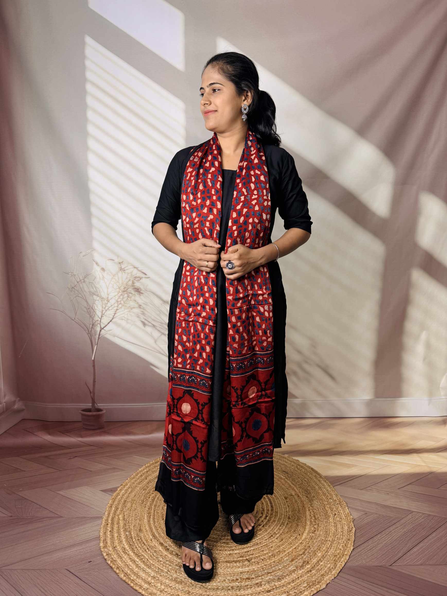 Ajarakh Modal Silk Dupatta