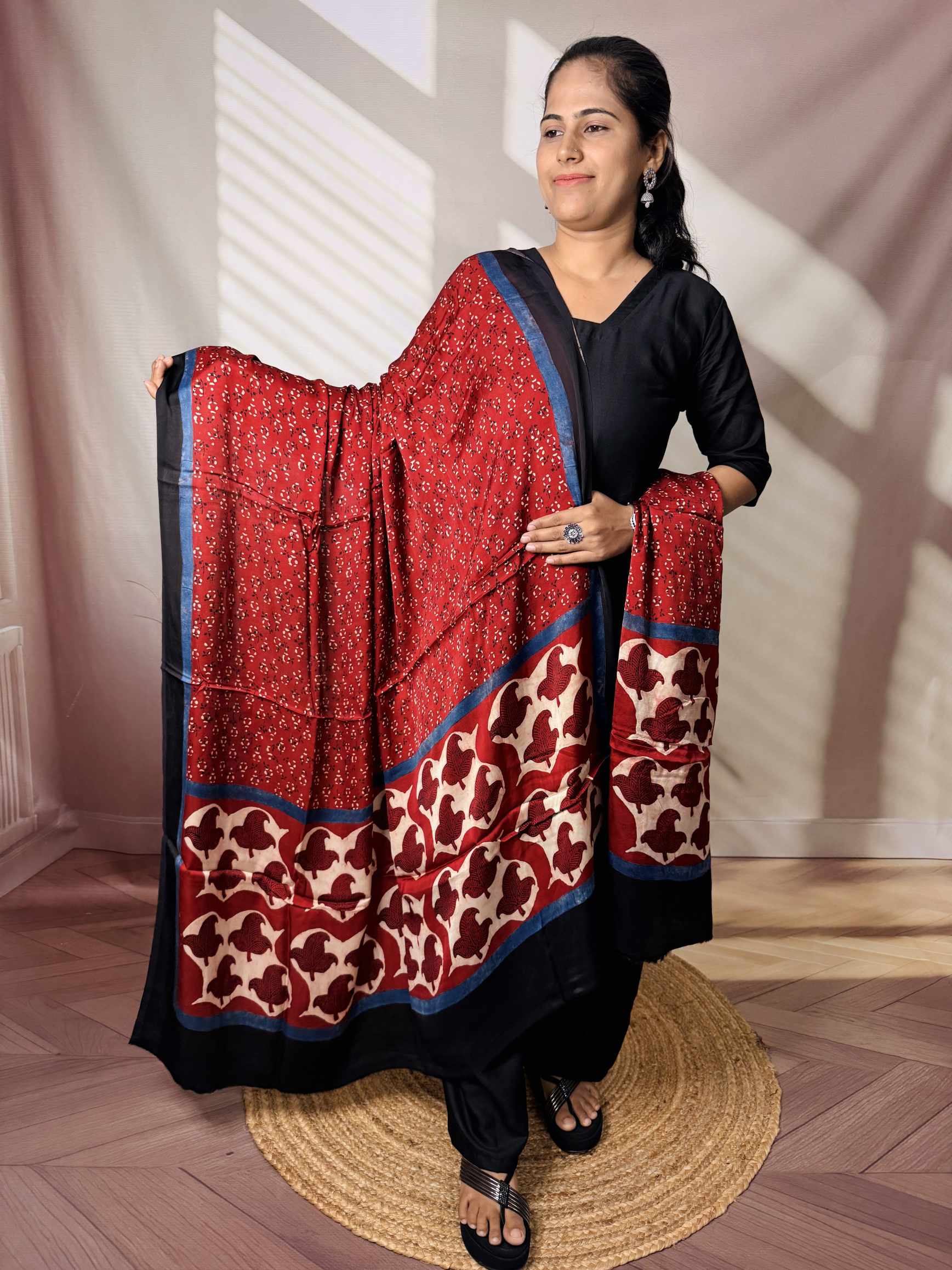 Ajarakh Modal Silk Dupatta