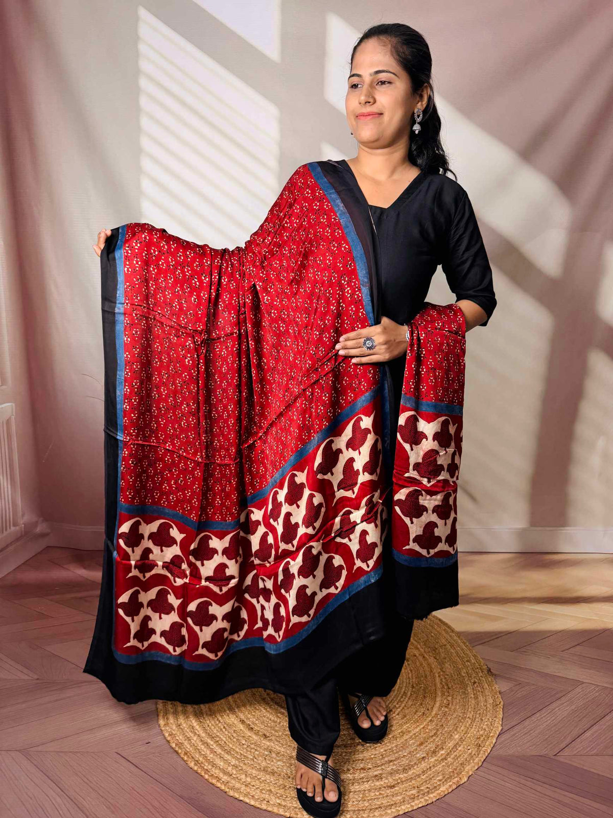 Ajarakh Modal Silk Dupatta